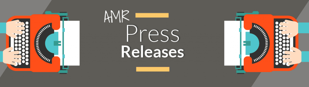 Graphic of people typing on typewriters for AMR Press Release Header