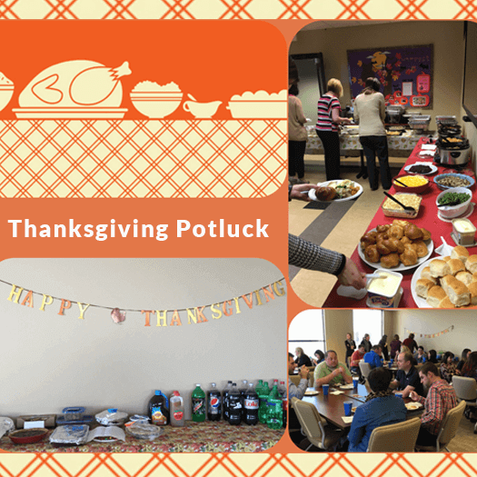 Collage of photos from Thanksgiving at AMR