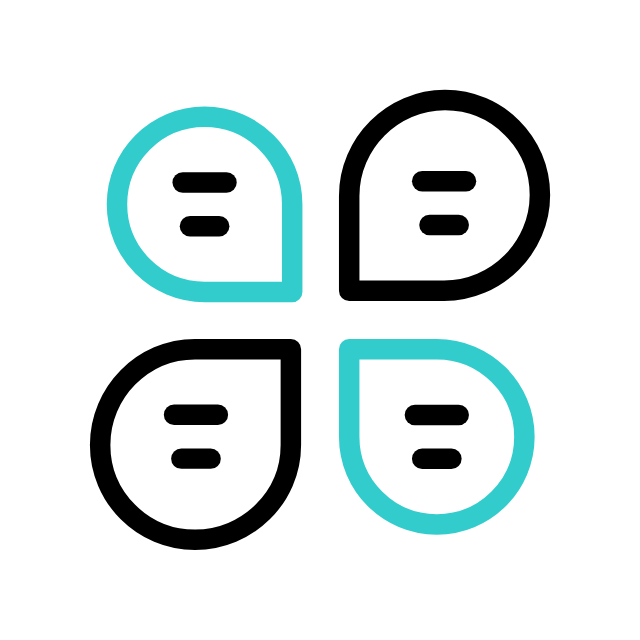 Animated Icon Showing Four Shapes Coming Together